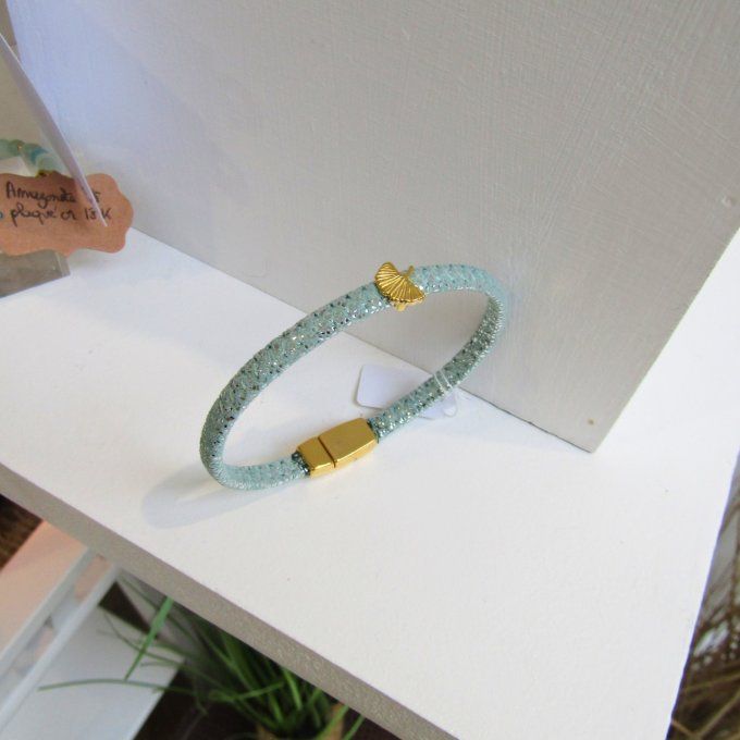 BRACELET FAN MENTHE GINKGO  